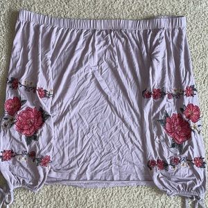 Off-Shoulder Purple Long Sleeve Blouse from American Eagle (Size S)